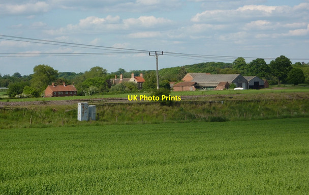 Photo 6"x4" Railway line and Great Morton beyond Retford c2010