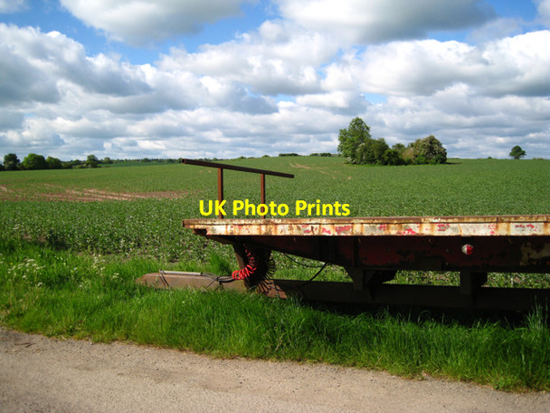 Photo 6"x4" Trailer by a field of beans Bishop's Tachbrook c2010