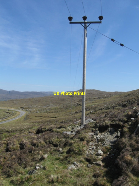 Photo 6"x4" Line of power cables below Sgaoth \u00c3\u0080ird Bun Abhainn Eadarra c2010