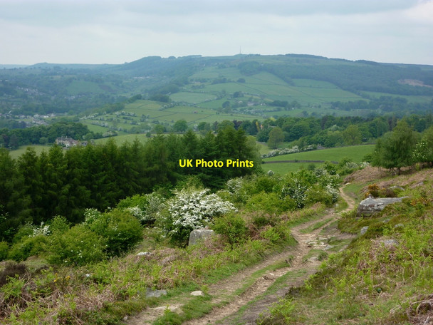 Photo 6"x4" Footpath below Baslow Edge Baslow c2010