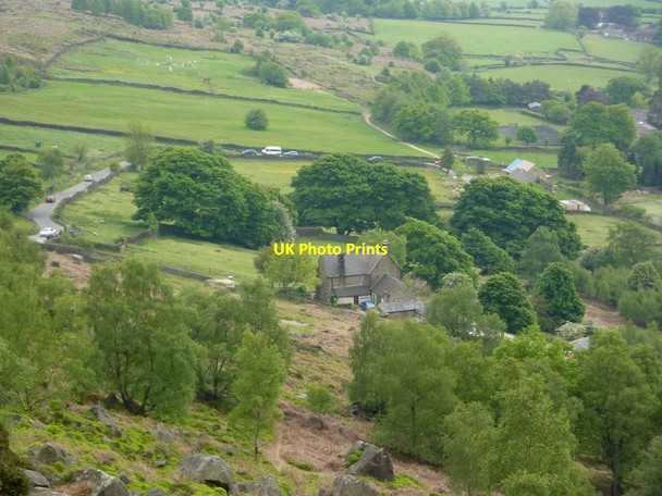 Photo 6"x4" Downward view from Curbar Edge Curbar c2010
