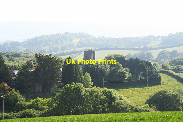 Photo 6"x4" Holcombe Burnell: church and barton Longdown\/SX8691 c2010