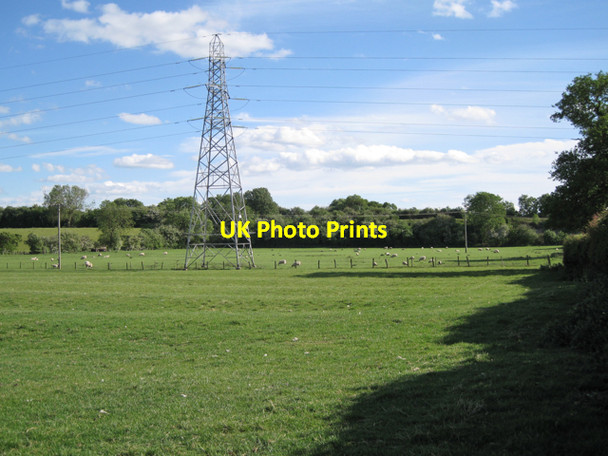 Photo 6"x4" A pylon in fields by the Fosse Ufton c2010