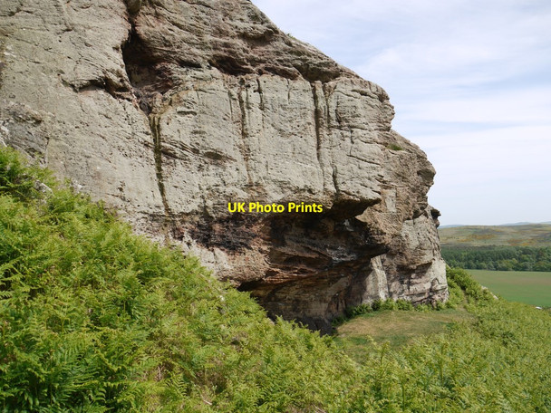 Photo 6"x4" Goats Crag rock shelter Ford Hill\/NT9537 c2010