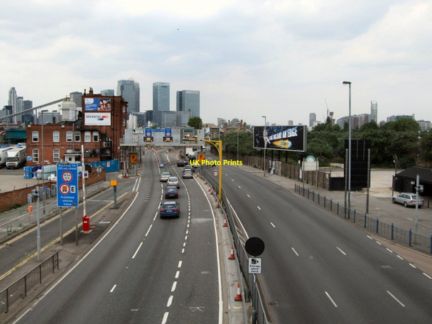 Photo 6"x4" View from footbridge over Blackwall Road Greenwich\/TQ3977 c2010