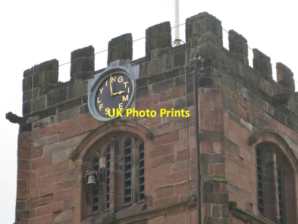 Photo 6"x4" Cheadle: St Mary's Church clock, east face Cheadle\/SJ8688 c2010