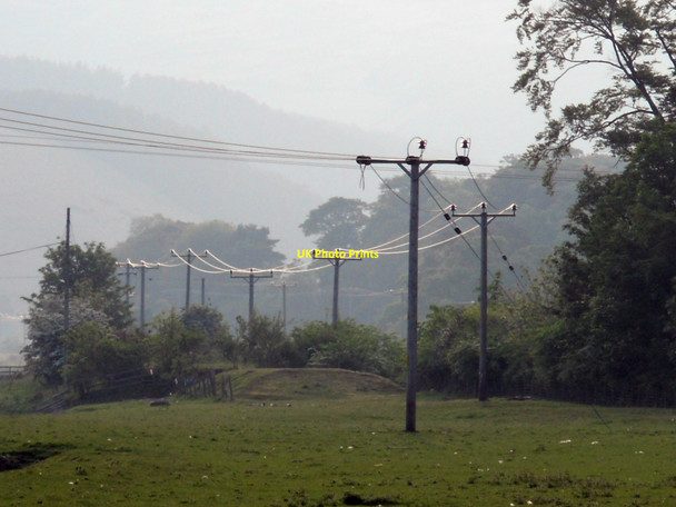 Photo 6"x4" First Light on the West Bold Power Lines Walkerburn c2010