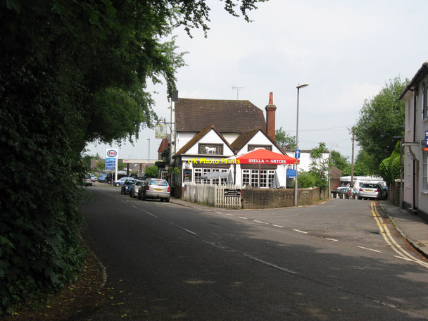 Photo 6"x4" Garden umbrella at the White Horse West Town\/TQ2716 c2010
