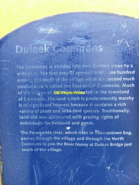 Photo 6"x4" Information plaque at Commons, Duleek Duleek c2010