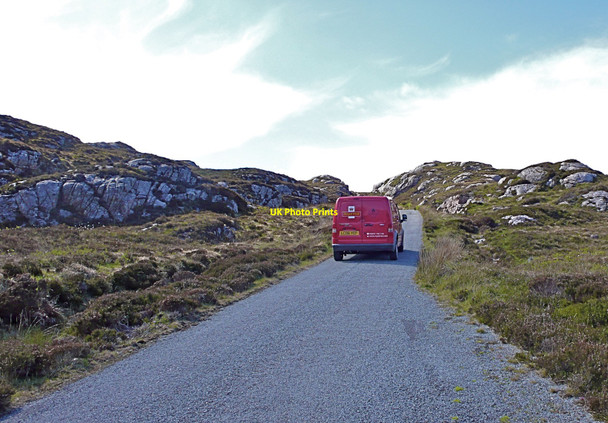 Photo 6"x4" Post Office van returning south on Raasay Arnish c2010