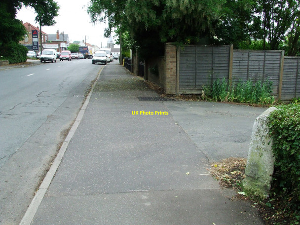 Photo 6"x4" Old Milestone Southery c2010
