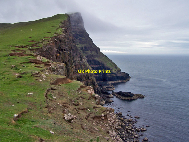 Photo 6"x4" Cliff edge towards Gob na Hoe Ramasaig c2010