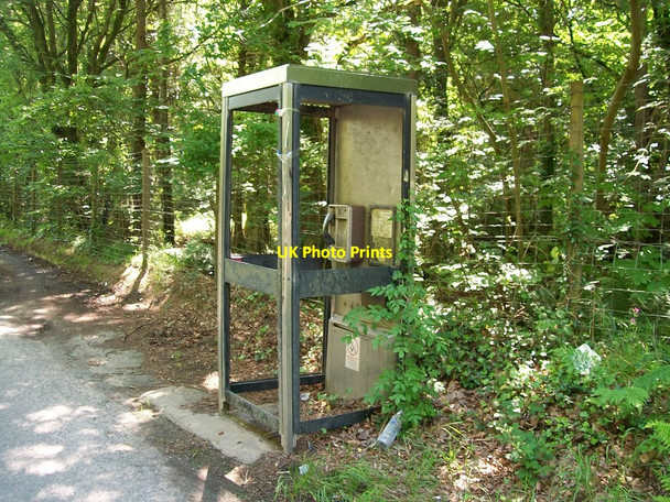 Photo 6"x4" Vandalised phone kiosk in Coed Rhos-fawr Rhos-fawr c2010