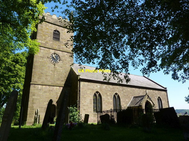 Photo 6"x4" Elton church through the trees Elton\/SK2260 c2010