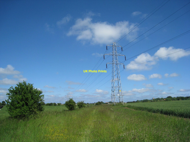 Photo 6"x4" Pylon in the Hundreds at Croft Croft\/TF5061 c2010