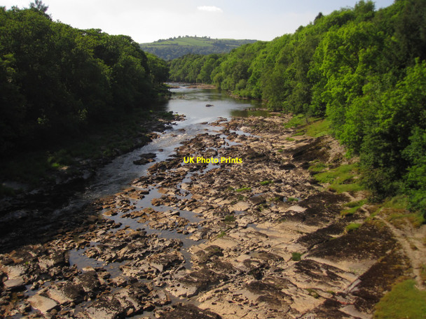 Photo 6"x4" River Wye with the bedrock exposed after prolonged dry weather Crickadarn c2010