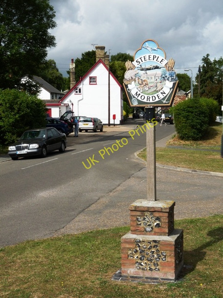 Photo 6"x4" Steeple Morden village sign Steeple Morden c2009
