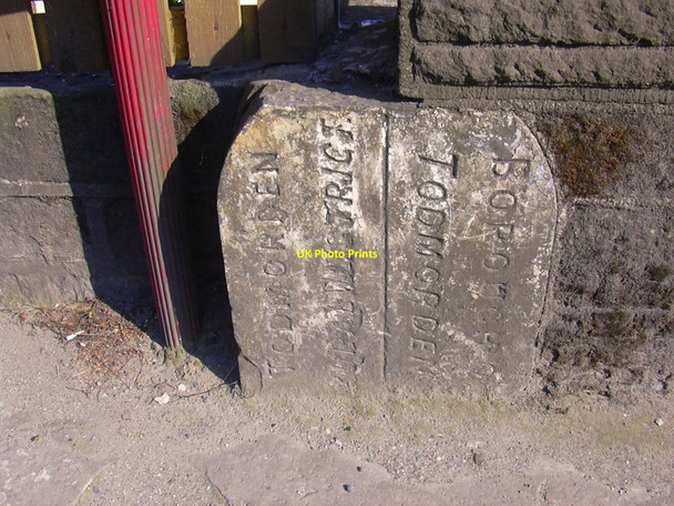 Photo 6"x4" Boundary Stone (Detail) Halifax Road, Sandbed, Calderdale Hebden Bridge c2010