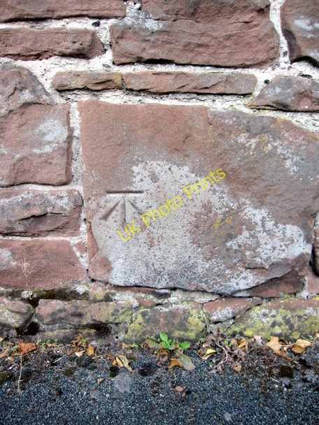 Photo 6"x4" Bench mark in Howe Road, Curzon Park Chester c2009