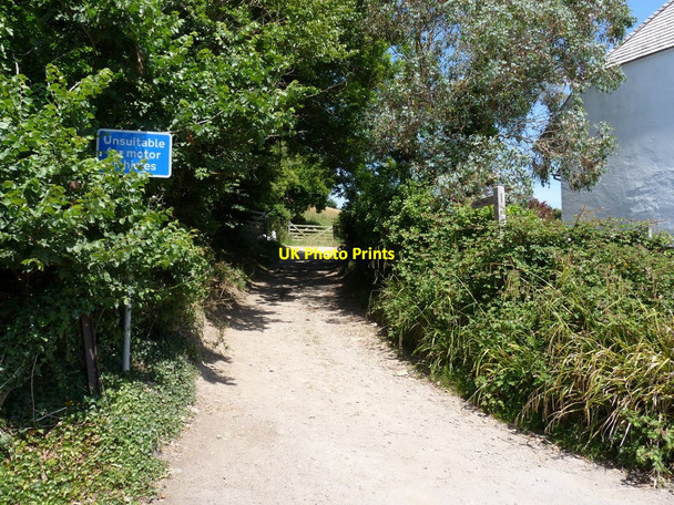 Photo 6"x4" Combas Lane where motor vehicles are advised of unsuitability Croyde c2010