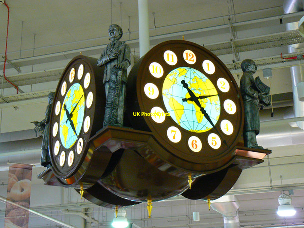 Photo 6"x4" Clock inside Moor Market, Edgbaston Street, Birmingham Birmingham c2010