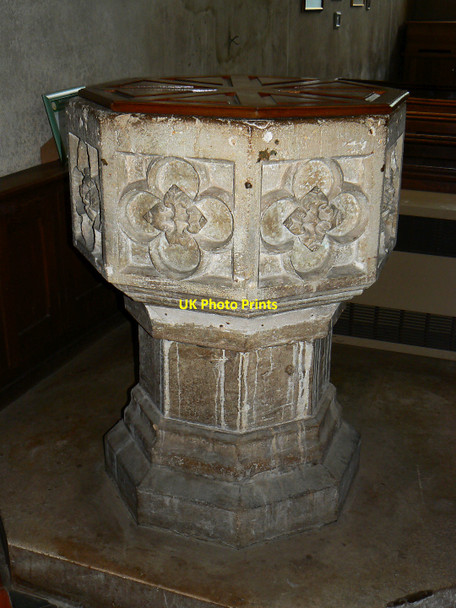 Photo 6"x4" Font, St Bartholomew's Church, Corsham Corsham c2010