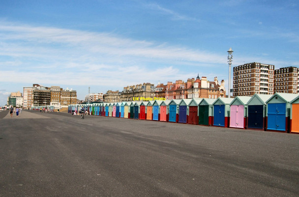 Photo 6"x4" Beach huts on Kings Esplanade Hove c2010