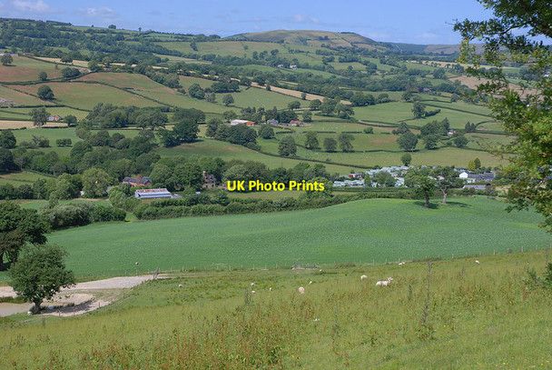 Photo 6"x4" View towards the Trannon valley Trefeglwys c2010