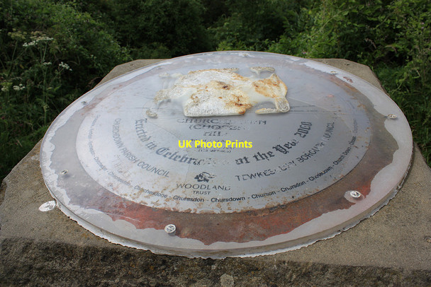 Photo 6"x4" Vandalised toposcope, Churchdown Hill Hucclecote c2010