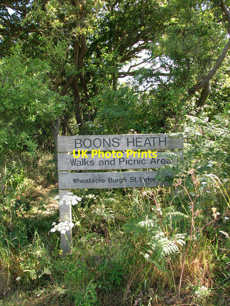 Photo 6"x4" Boons Heath location sign by The Shrublands Burgh St Peter c2010