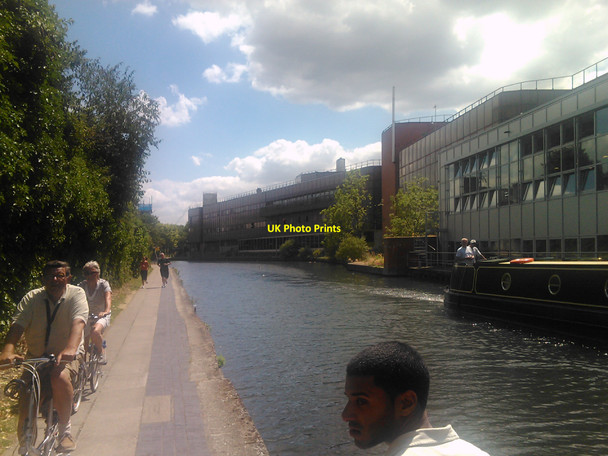 Photo 6"x4" Canalside flats past the St Pancras Way bridge #3 Camden Town c2010