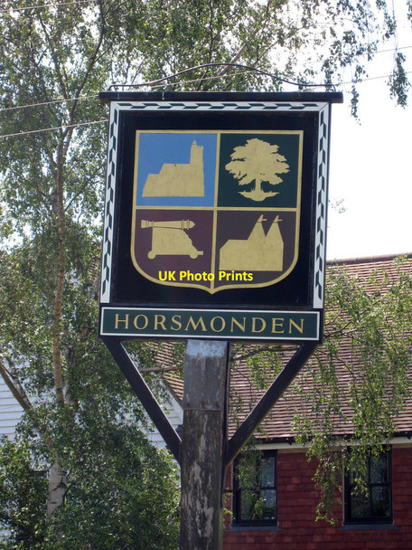 Photo 6"x4" Horsmonden Village Sign Hazel Street\/TQ6939 c2010