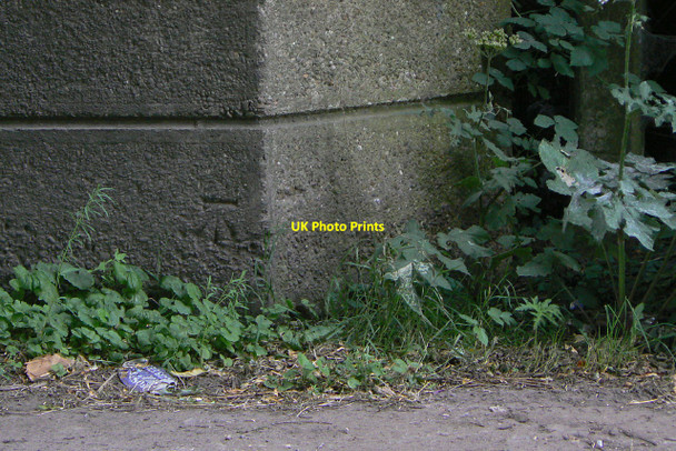 Photo 6"x4" Bench mark on the bridge Hucknall c2010