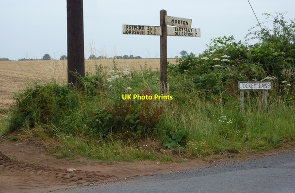 Photo 6"x4" Road sign at junction on Jockey Lane Elkesley c2010