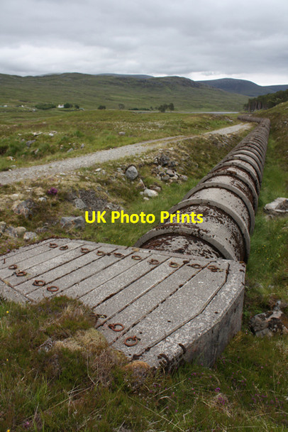 Photo 6"x4" Pipeline and track near Loch Droma Dirrie More c2010
