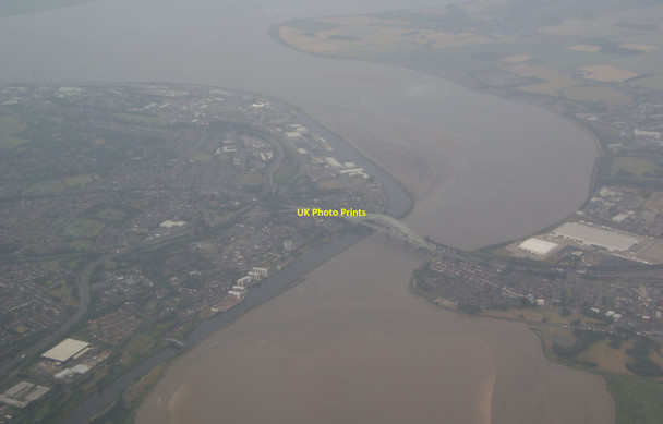 Photo 6"x4" Runcorn Bridge from the air Widnes c2010