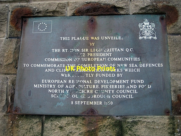 Photo 6"x4" Commemorative plaque, Whitby sea defences Whitby\/NZ8910 c2010