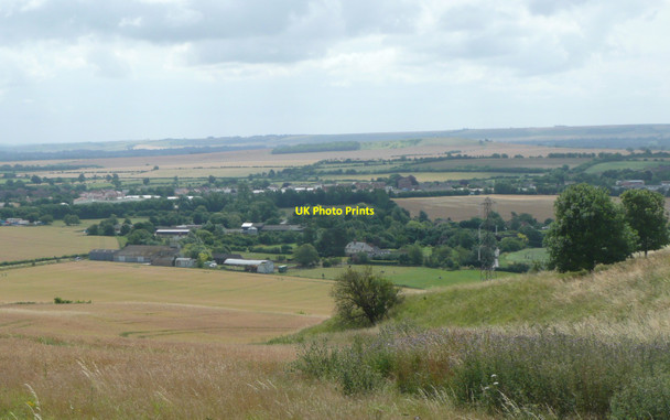 Photo 6"x4" Southern slopes of Roundway Hill Devizes c2010
