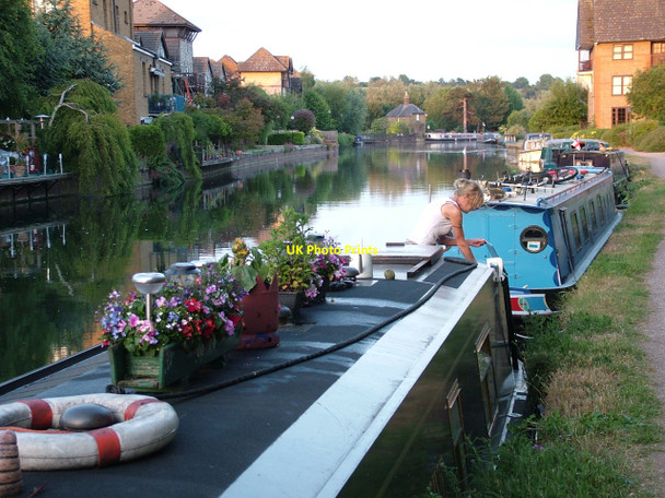 Photo 6"x4" Narrow boats on the River Lea Navigation Ware\/TL3614 c2010