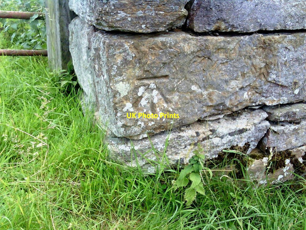 Photo 6"x4" Benchmark on barn on Askrigg Pasture Askrigg c2010
