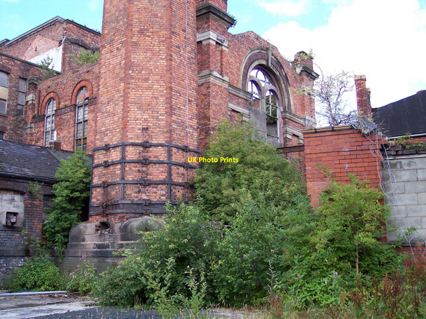 Photo 6"x4" Brick chimney at Eckersley's derelict mill Ince in Makerfield c2010