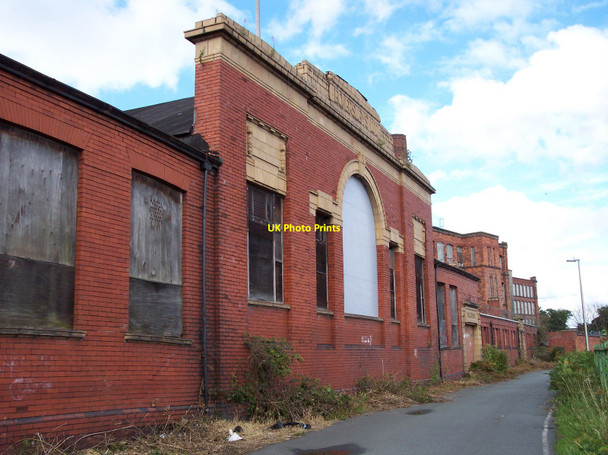 Photo 6"x4" Brick facade to Eckersley's Mill on Fourteen Meadows Road Ince in Makerfield c2010