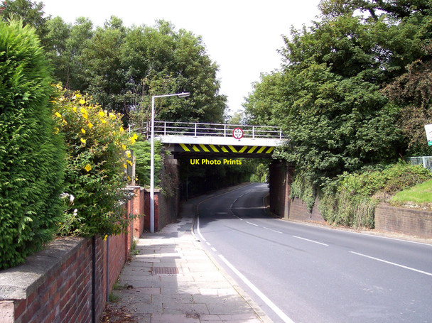 Photo 6"x4" Liverpool to Manchester railway crosses Gerards Lane Sutton Leach c2010
