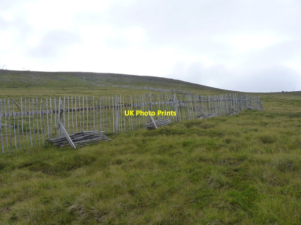Photo 6"x4" Looking up quite steep mountainside to ski-tow topsx2 Allt Daim c2010