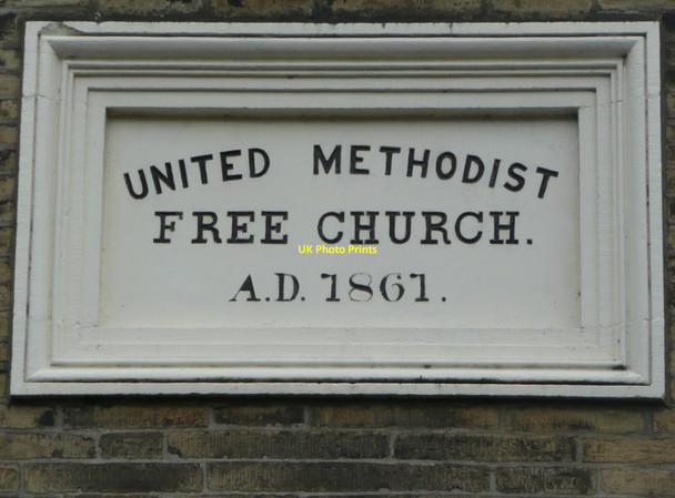 Photo 6"x4" Date stone on Walsden Methodist Chapel Todmorden c2010