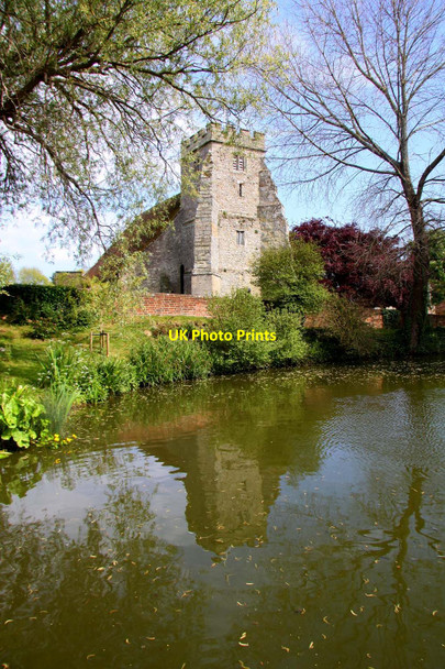 Photo 6"x4" St George's Church by the carp pond Arreton c2010
