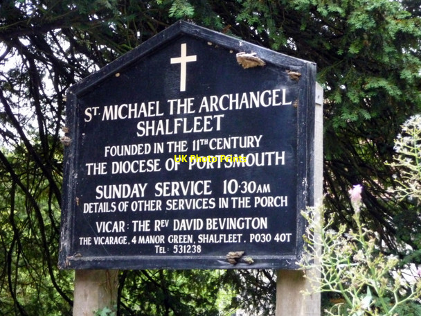 Photo 6"x4" Information Board, St Michael the Archangel, Shalfleet, Isle of Wight Shalfleet c2010