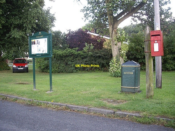 Photo 6"x4" Village notice board & postbox, Cleasby Cleasby c2010