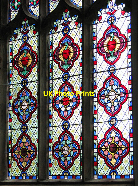 Photo 6"x4" St Peter's church in Dunton - Victorian glass Dunton\/TF8730 c2010