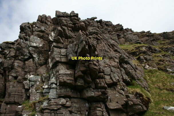 Photo 6"x4" Eroding sandstone on the Horns of Alligin Na Rathanan c2010